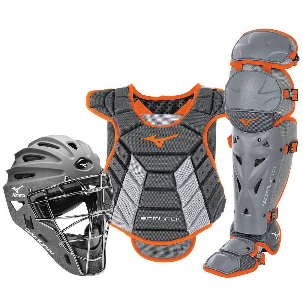 Catchers Gear Mizuno Samurai Boxed (14-15") Donna - Grigie/Arancioni - 49710-ABST